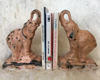 Vintage Metal Circus Elephant Book Ends