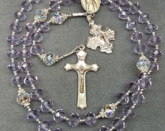 Rosary Lilac Crystal in Sterling Silver HeartFelt Rosaries