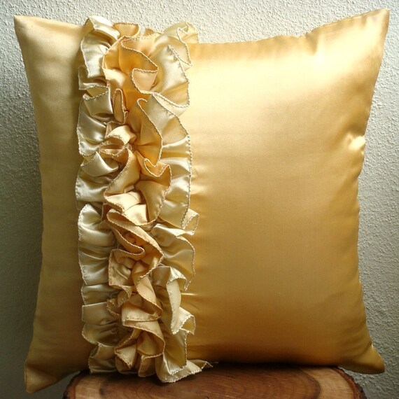 Vintage Honey Euro Sham Covers 26x26 Satin Pillow Cover