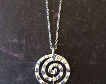 Spiral Necklace - Spiral Jewelry - Spiral Pendant - Circle Necklace - Circle Necklace Silver - Round Necklace - Round Pendant - Necklace
