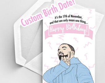 Drake Birthday Card, Happy Birthday Card, Birthday Card Drake, Birthday Card Drake, Greeting Card Birthday, Funny Card, Drake Drawing