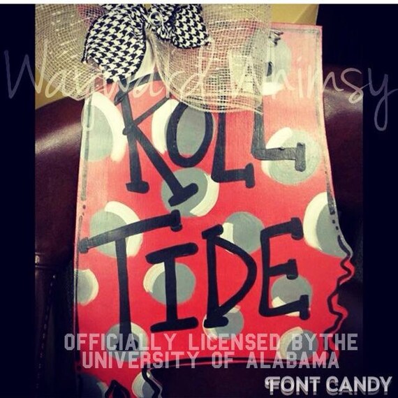 University Of Alabama Roll Tide State Of Al Wood Cut Out