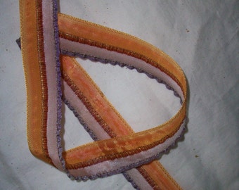 1 yd. of a Rare antique silk or rayon and metal french ribbon