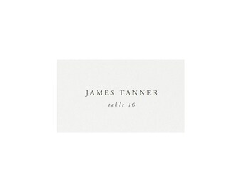 Gardner: 3.5x2 Escort Card Template in Slate Gray, Flat AND Folded, Avery 5302 Printable Place Card, Classic Wedding, PDF Instant Download