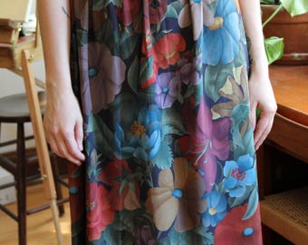 Full Floral Midi Skirt
