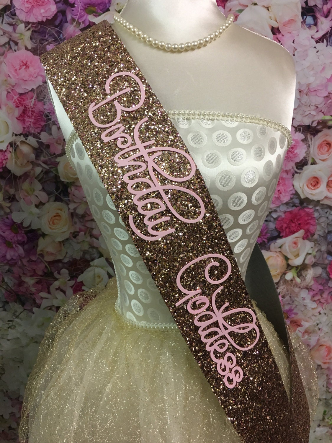 Birthday Goddess Glitter Sash Personalised Sash Any Age