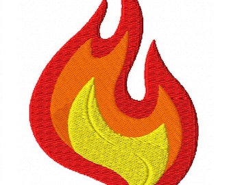 Fire Flame fill Embroidery Design file 4 sizes Instant Download