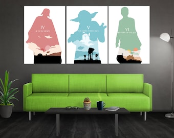 Star Wars Poster Set Star Wars Trilogy Poster Set Star Wars Minimalist Poster Star Wars Art Star Wars Wall Art Star Wars Print