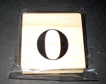 Unused Michaels Wood Mounted Rubber Stamp - Lower Case 0