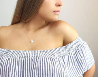 Moonstone Necklace. Delicate Stone Necklace. Dainty Stone. Gold Filled Jewelry. Simple Sterling Silver Necklace. Rainbow Moonstone Gemstone.