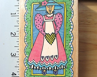 Stamping Ovation Cat with Hat DESTASH Rare Rubber Stamp, Used Rubberstamp
