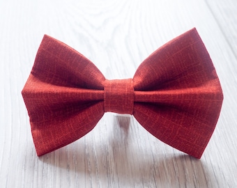 Red dog bow tie / Cat bow tie / Bowties for puppies/ Bowties for kittens / Accessory / Velcro attachment to collar