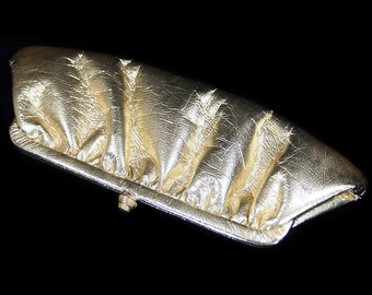 10 Dollar Sale---Vintage 70's Large Gold Clutch Purse