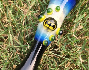 BATMAN hand blown glass piece one hitter. BATMAN Millie with silver and white highlights. A great piece!!