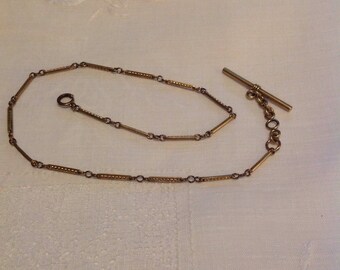 Vintage gold-fill pocket watch chain with spiral detail links