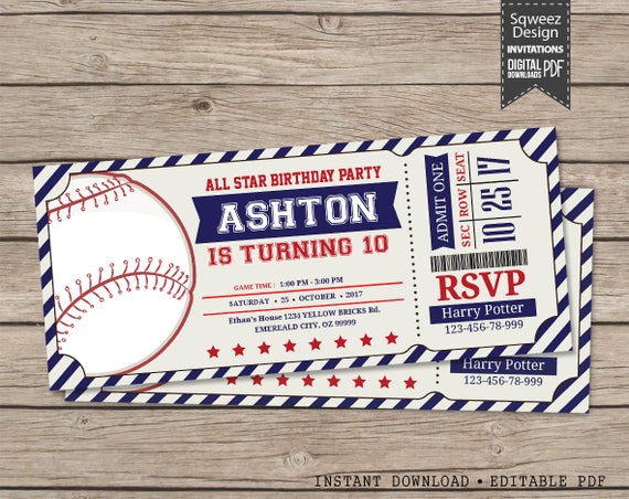 Invitations On Baseball 9