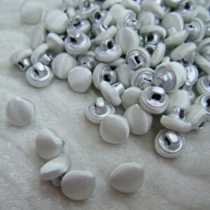 Satin Covered Bridal Buttons Ivory or White Metal Shank 16L Lot of 12-50 Wedding Dress Satin Closure Ivory White Matte, Ivory White Shiny