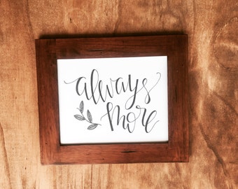 Hand Lettered Print- Always More