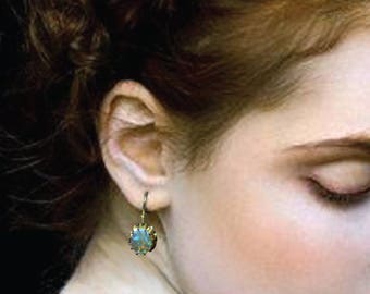 18k Opal Roman Earrings Handmade