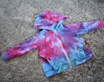 Tie dye kids zip jacket