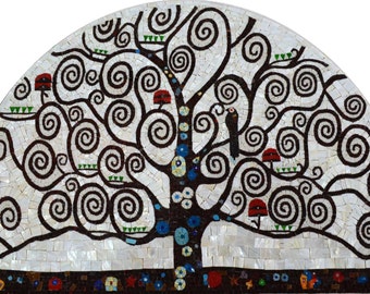 Tree Of Life Spirals Handmade Mosaic
