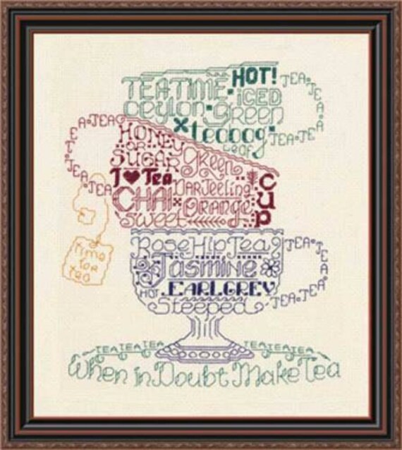 LET'S DO TEA Imaginating Cross Stitch Pattern Tea Cups