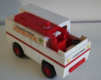 Vintage 1974 Fisher Price "Fire rescue" truck