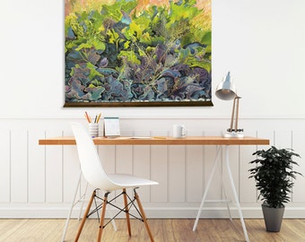 floral poster chart pull down chart sea kale art print original acrylic canvas chart print wall hanging wall art apartment hanging january