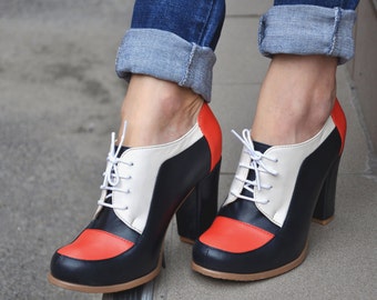 Sitges - Oxford Pumps, Womens Oxfords, Casual Shoes, Oxford Heels, Leather Shoes, Custom Shoes, FREE customization!!!!