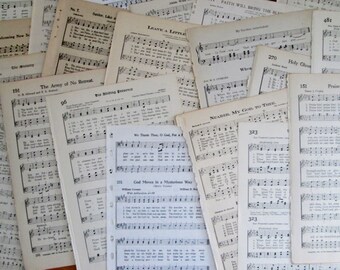 Vintage Hymnal Music Paper Book Paper 20 Pages 1908-1947