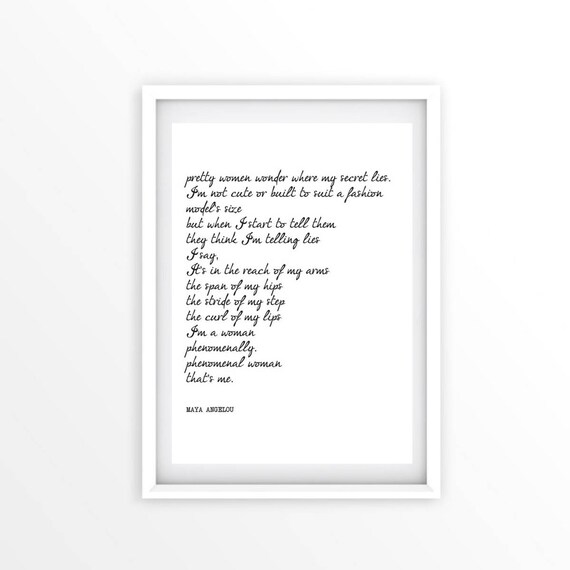 Printable MAYA ANGELOU Phenomenal Woman Poem