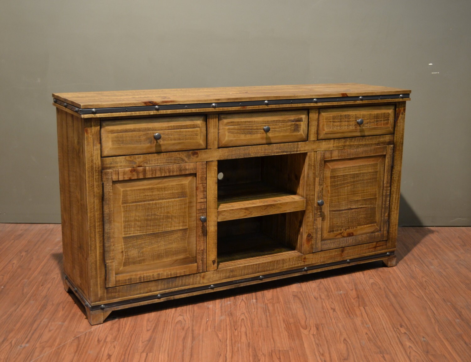 Rustic Style Solid Wood 65 Inch TV Stand Media Console With Rustic Style Solid Wood 65 Inch TV Stand Media Console With