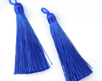 3" Long Tassel Blue 4 pcs