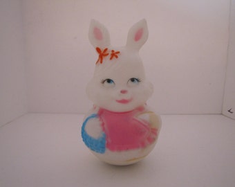 Vintage Plastic Roly Poly Rabbit