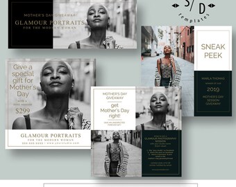 Glamour Portrait Photography Templates, Photoshop Templates, Marketing Templates for Photographers, Mothers Day Sessions, Mini Sessions