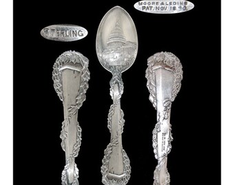 Antique Sterling Silver Capitol Building Washington D. C. Souvenir Spoon
