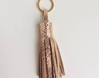 Tassel Keychain- Rose Gold Stingray