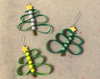 Ribbon Christmas Tree Ornaments