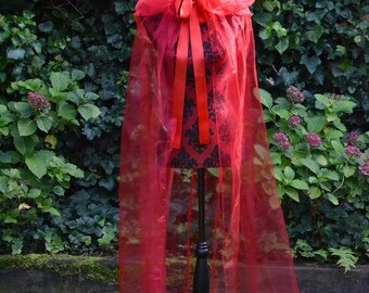 Cape Cachamwri, organza cape, halloween cape, fantasy cape