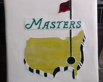 Masters Golf Stain Glass Cement Garden Stone