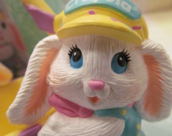 Vintage Hallmark 1991 EASter Crayola Bunny Figurine Basket