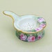 Antique tea strainer with underplate, hand painted roses on Rosenthal china tea strainer dated 1912 and signed by artist