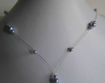 Wedding necklace cascade Lavender beads