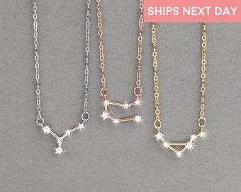 Sagittarius Aquarius Best Friend Gift For Her Crystal Necklaces Aquarius Birthday Gift Aries Necklace Scorpio Libra - ZCPN