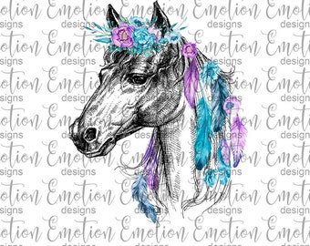 Download Horse with feathers | Etsy