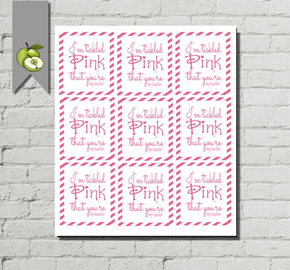 tickled pink tags Teacher gift tags I'm tickled pink