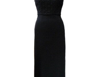 vintage 1990s CYNTHIA ROWLEY maxi dress / black / cutout top / spring summer / 90s dress / women's vintage dress / size 4