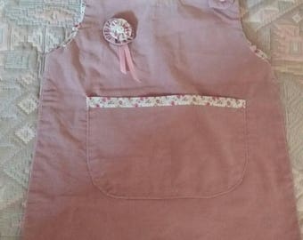 corduroy dress and pink liberty