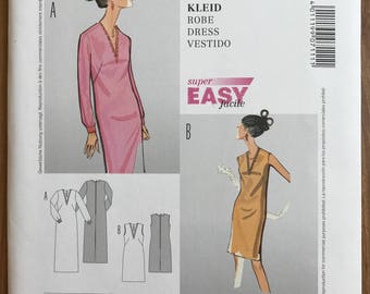 UNCUT Misses' Dress Sewing Pattern Burda 7111 Size 10-12-14-16-18-20-22-24 - 1960s Style, Mod, Retro, Shift Dress, Long Sleeve, Fall Dress
