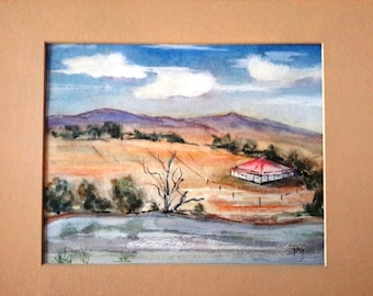 Watercolor Australian Landscape